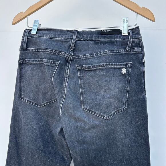 Black Orchid Cindy Slant Fray Jeans Blackstone Charcoal Raw Hem Crop 26 - Picture 10 of 14